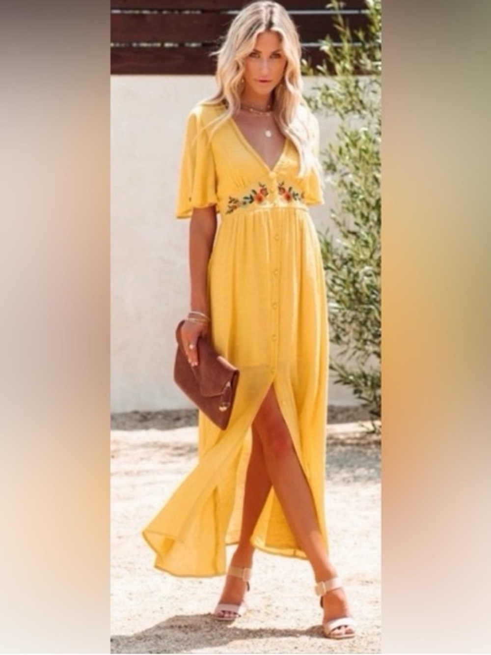 Vici Yellow Floral Maxi Dress